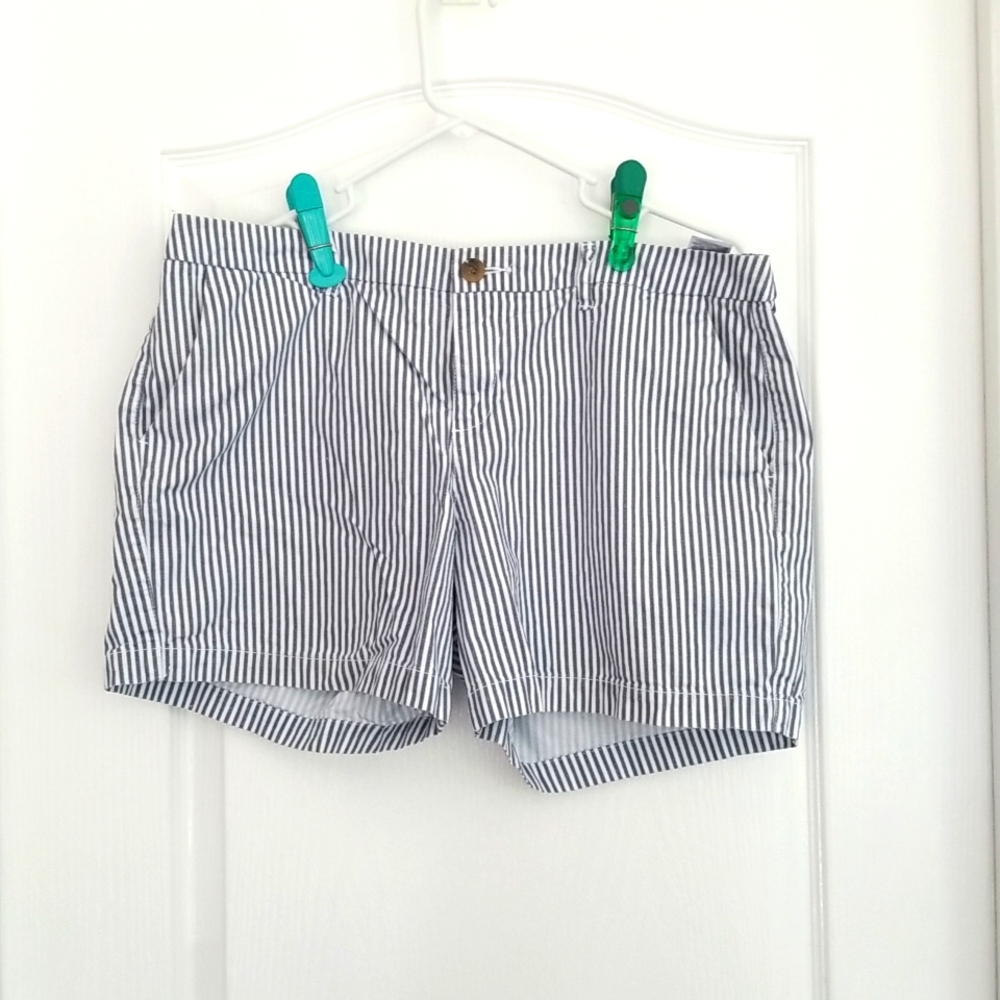 Blue and white striped shorts size 12